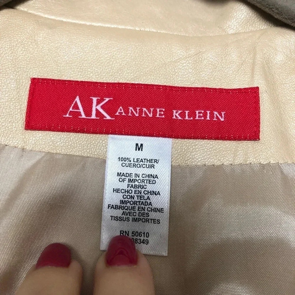 Annie Klein Crinkle Texture Leather Jacket M - Picture 12 of 13